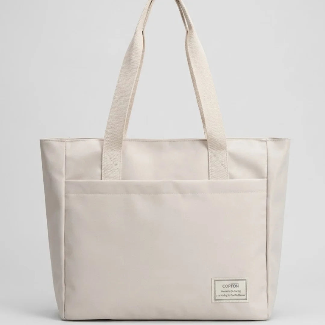 Nylon Tote Bag for Women - Large Capacity Shoulder Bag with Padded Laptop Compartment, Fits 11-14" Laptops