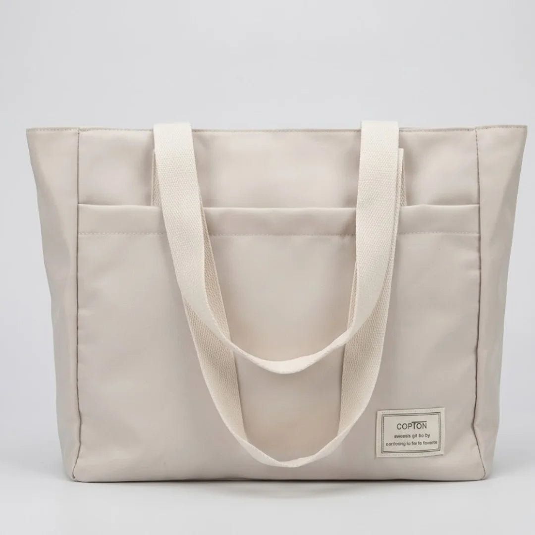 Nylon Tote Bag for Women - Large Capacity Shoulder Bag with Padded Laptop Compartment, Fits 11-14" Laptops