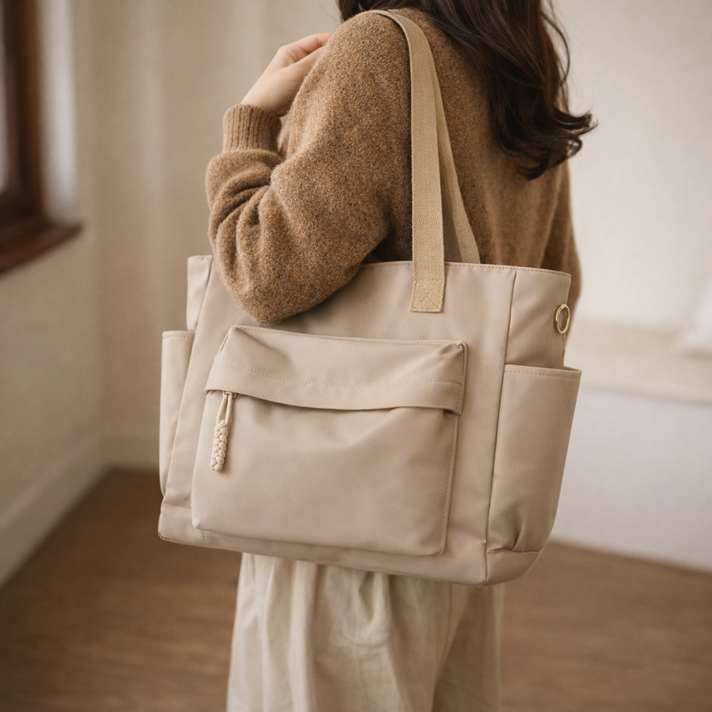 Women's Tote Bag with Pockets & Compartments — Vegan Leather